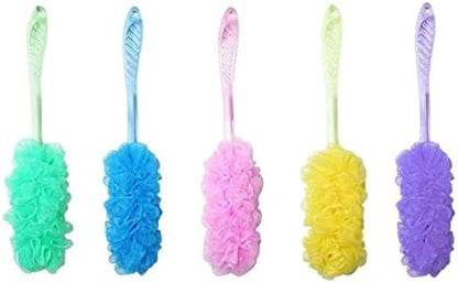 Vivona 40CM Long Crystal Handle Bath Brush Shower Scrubber Sponge Flower Soft - Image 2