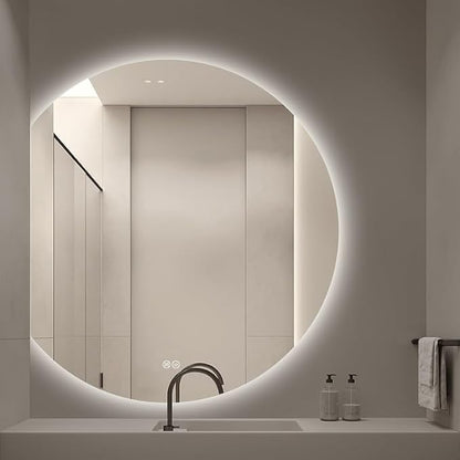 Bathroom Mirror, Dimmable LED Vanity Mirror Half Circle, Illuminated Mirror - Image 7