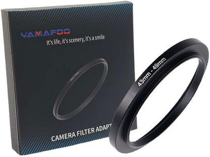 YAMAFOO 43mm to 49mm Step-Up Ring/Step Down Rings Filter Adapter by YAMAFOO