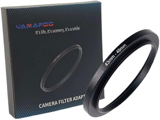 YAMAFOO 43mm to 49mm Step-Up Ring/Step Down Rings Filter Adapter by YAMAFOO