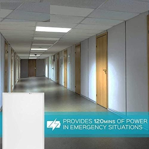 LED ENERGY PLUS 2X4 LED Flat Panel Light with Emergency Battery Backup, 50W 3000K/4000K/5000K, 0-10V Dimmable, 6500 Lumens, LED Drop Celing Lights, 100-277V, DLC UL Listed(2 Pack), White