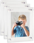 ArtToFrames 16x22 Inch Double Panel Floating Acrylic Picture Frame (Full Frame is 20x26) comes with Chrome Standoff Hardware, Made in the USA, 3 Pack
