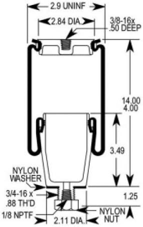 2 pack of TORQUE Cab Sleeper Air Spring Bag - Image 3