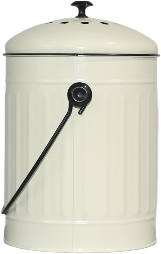 Markson Compost Bin with Airflow Lid and Charcoal Filter 1.5 Gallon Metal by MARKSON