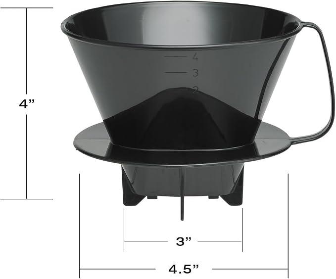 Fino Pour-Over Coffee Brewing Filter Cone, Number 4-Size, Brews 8 to 12-Cups - Image 3