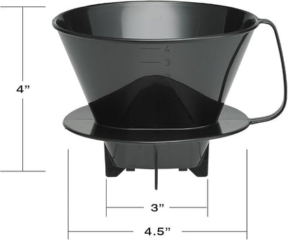 Fino Pour-Over Coffee Brewing Filter Cone, Number 4-Size, Brews 8 to 12-Cups - Image 3