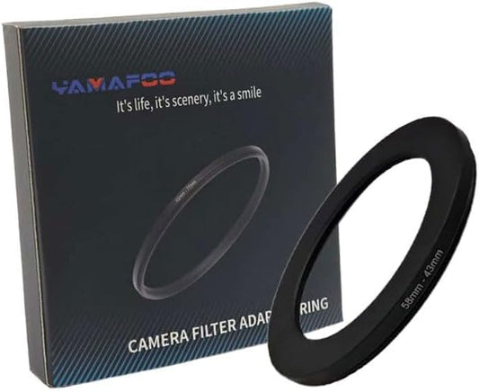 YAMAFOO 58mm to 43mm Step-Up Ring/Step Down Rings Filter Adapter by YAMAFOO