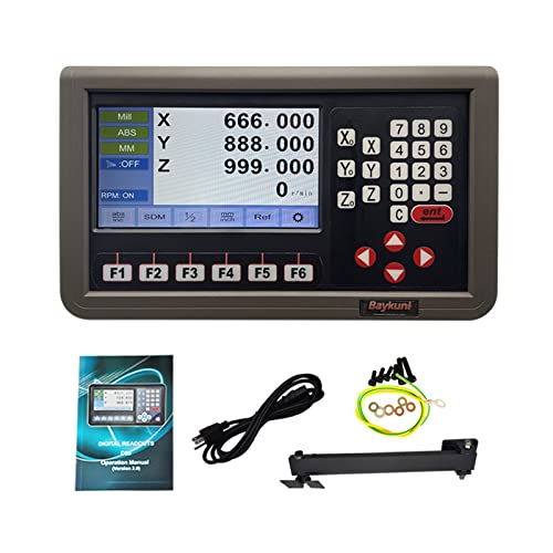 3 Axis DRO Dsiplay Digital Readout for Mills Milling Lathe Machine 3pcs 12" x 24" x 16" Length Magnetic Linear Encoder Scale 5um IP67 Sealing Protection More Durable