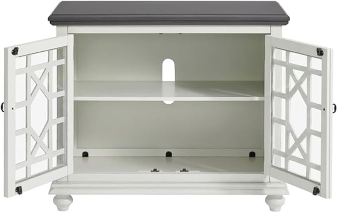 Martin Svensson Home Elegant Small Spaces TV Stand Blue with Coffee Walnut Top