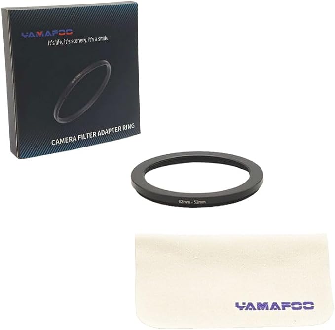 YAMAFOO 62mm to 52mm Step-Up Ring/Step Down Rings Filter Adapter - Image 2