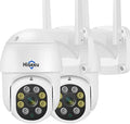 Hiseeu 3MP 360° Pan Tilt Camera WiFi Security Camera Outdoor Motion Tracking Floodlights Light Alarm,Color Night Vision,PC Mobile Remote View,Two-Way Audio Security