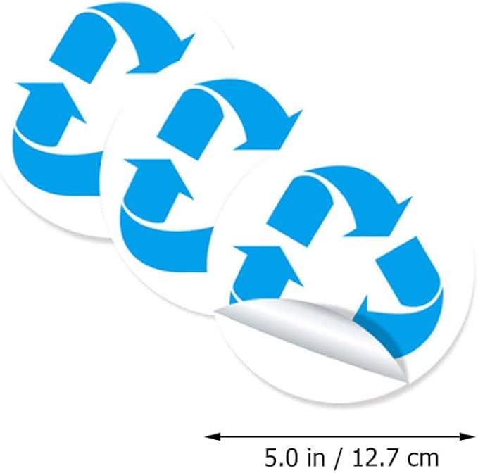 DOITOOL 12pcs Trash Can Recycling Stickers PVC Waste Sorting Decals Removable - Image 2
