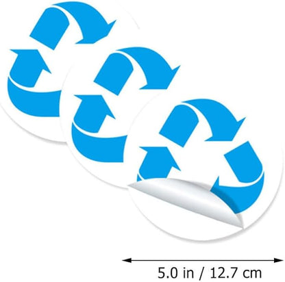 DOITOOL 12pcs Trash Can Recycling Stickers PVC Waste Sorting Decals Removable - Image 2