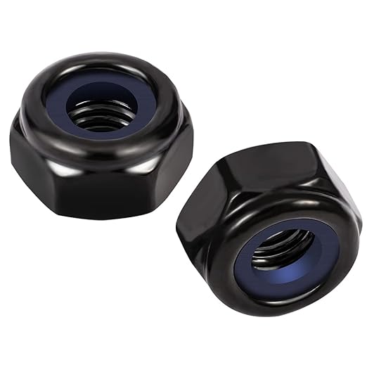 MewuDecor 5/16-18 Nylon Insert Hex Lock Nuts Locknuts, 304 Stainless Steel 18-8, Black Oxide, 25 PCS