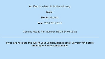 Genuine OEM for MAZDA 2010-2012 Mazda3 Air Vent BBM5-64-91XB-02 BBM56491XB02 - Image 5