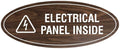 Signs ByLITA Oval Electrical Panel Inside Sign (Walnut) - Medium 2 Pack