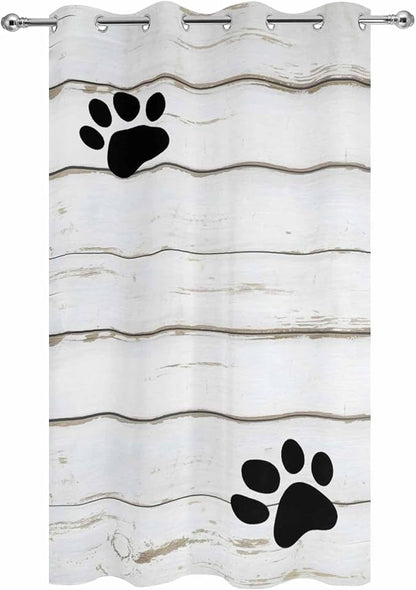 Wood Grain Outdoor Curtains for Patio Claws Animals Wooden White Waterproof - Image 9
