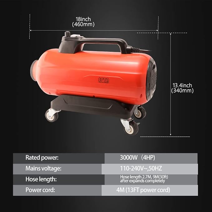 SPTA Car Dryer Air Blower, Car Dryer, Handheld High Powered Filtered Car Wash - Image 2