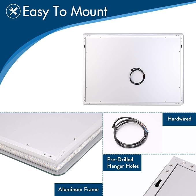 Illuminated LED Bathroom Mirror, Wall Mounted Backlit Makeup Vanity Mirror - Image 6