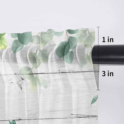 Easter Sheer Valances for Windows 54"x18", Light Filtering Kitchen Curtains - Image 7