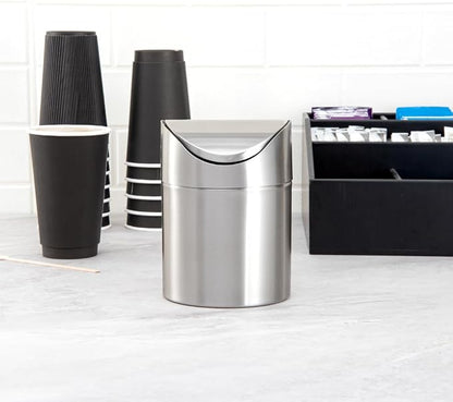 Restaurantware RW Clean 0.4 Gallon Countertop Garbage Can 1 Compact Mini Trash - Image 4