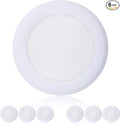 TOPELER 6Pack Dimmable LED Surface Mount Downlight, 15W 1000Lm Low Profile Ceiling Light Fixture, 5000K Daylight, Installs with Junction Box or Recessed Can, ETL-Listed