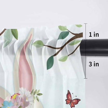 Easter Sheer Valances for Windows 54"x18", Light Filtering Kitchen Curtains - Image 7