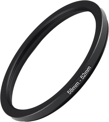 58mm to 52mm Step Up Ring Filter Adapter Black Metal Step up Adapter Rings by Unknown