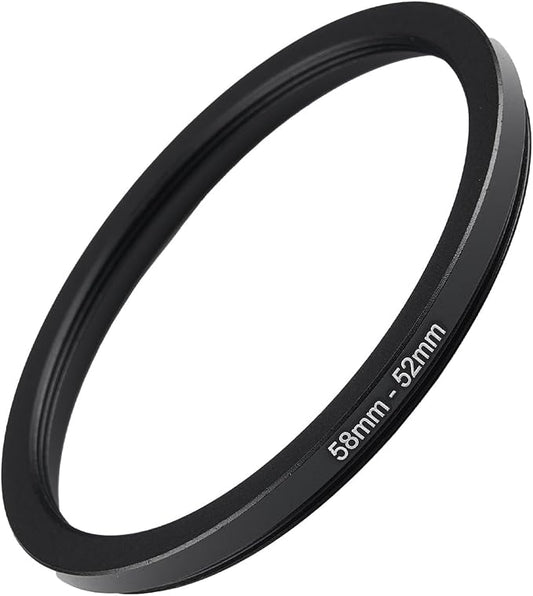 58mm to 52mm Step Up Ring Filter Adapter Black Metal Step up Adapter Rings by Unknown