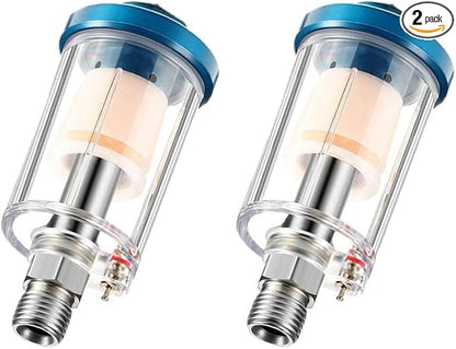2 Pcs Water Oil Separator Mini in-Line Air Filter, 1/4 Inch NPT Inlet and by YXCCSE