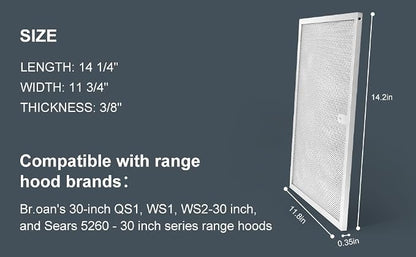BPS1FA30 Range Hood Grease Filter 11-3/4" x 14-1/4" Multi-layer Aluminum Mesh - Image 4