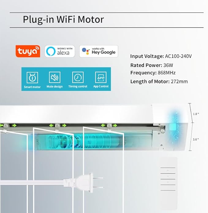Blindify Motorized Vertical Blinds Compatible with Alexa Google Home, Light Filtering Sliding Door Shades Smart Vertical Blinds Remote Control Customize, Jacquard Dark Grey