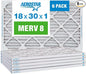 Aerostar 18x30x1 MERV 8 Pleated Air Filter, AC Furnace Air Filter, 6 Pack by AirFiltersDelivered