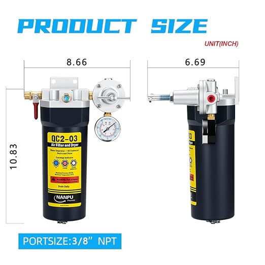 NANPU QC2 3/8" NPT Desiccant Air Dryer - Image 3