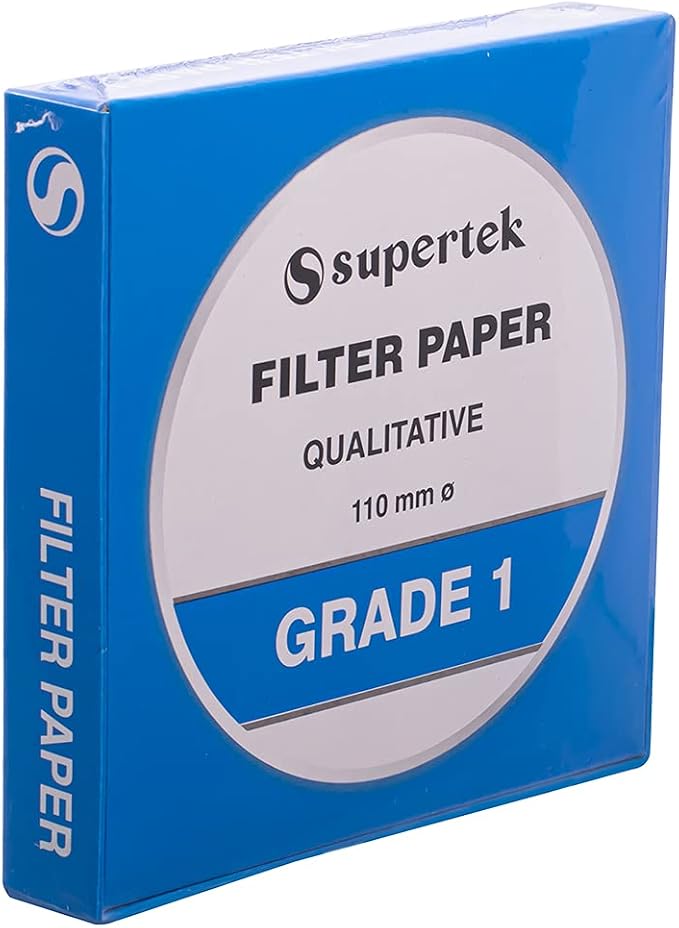 Supertek Filter Paper, Qualitative, Grade 1, 110 mm Pack of 100 Sheets - Image 2