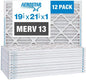 Aerostar 19 7/8x21 1/2x1 MERV 13 Pleated Air Filter, AC Furnace Air Filter by AirFiltersDelivered