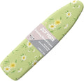 ZCFYGDX Fresh White Daisy Print Ironing Board Cover, Resist Scorching & Staining, Easy to Install Resistant Elastic Edges, 3 Nylon Buckle Straps Fasteners, Protective Scorch Cloth Covers Size-L