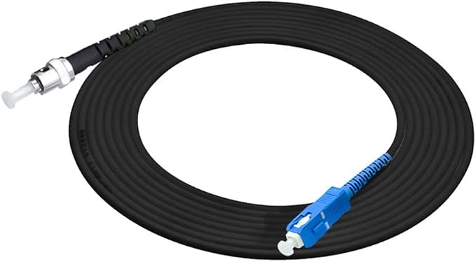 Jeirdus 100ft 100feet 30m SC to ST Outdoor Armored Simplex 9/125 SM Fiber Optic Cable Jumper Optical Patch Cord Singlemode 30Meters 100ft SC-ST