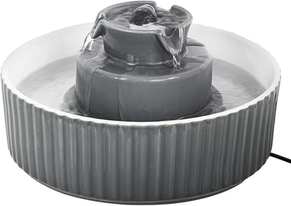 Ceramic Cat Water Fountain, 2.1L/71oz Cupcake Pet Water Fountain by Waatoos