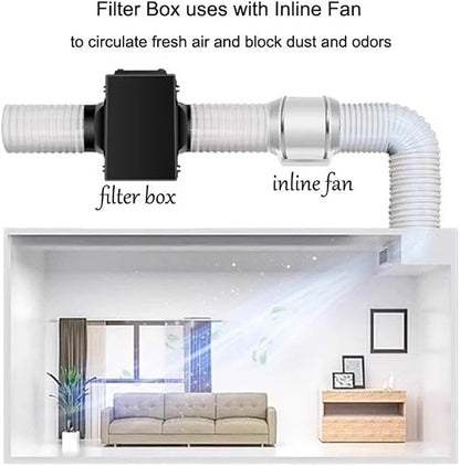 6 Inch Fresh Air Intake Inline Filter Box - Image 5