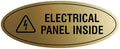 Signs ByLITA Oval Electrical Panel Inside Sign (Brushed Gold) - Large
