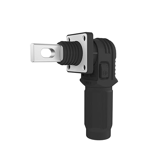 350A Battery Energy Storage Connector, 120mm² High Current Connectors IP67 Waterproof Copper Plate Wiring Power Adapter Quick Plug Terminal Right Angle Plug and Socket (1500V Black+Orange)