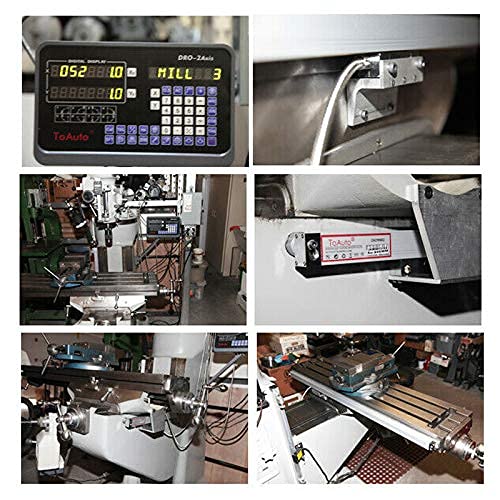 TOAUTO Digital Readout 2 Axis 3 Axis DRO Display Linear Scale 300mm 12" Precision 5um for Bridgeport/Knee Milling Lathe EDM Mill Machine