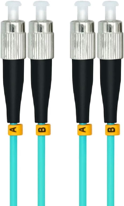 Jeirdus 1Meter 3ft Duplex 50/125 10G OM3 Multi-Mode Fiber Optic Cable Jumper - FC to FC Optical Patch Cord