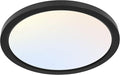 hykolity 12 Inch Selectable CCT LED Round Flat Panel Light, 24W 3000K/4000K/5000K, Edge-Lit Flush Mount Ceiling Light Fixture for Kitchen, Bedroom, Laundry and Closet Room，Black