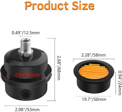WMYCONGCONG 2 PCS 1/4" 12.5mm Air Compressor Silencer Filter Metal Air - Image 2