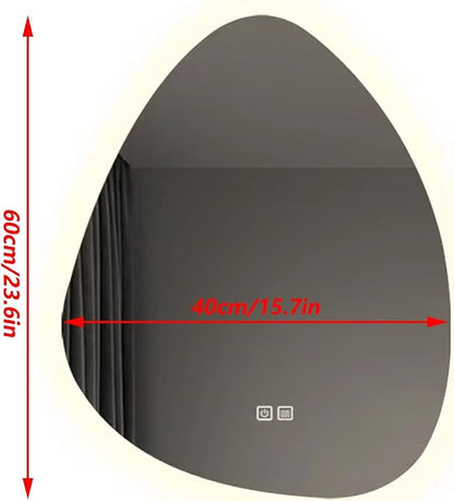 Irregular Bathroom Mirror with LED Lights, Wall Mounted Mirror with Touch - Image 7