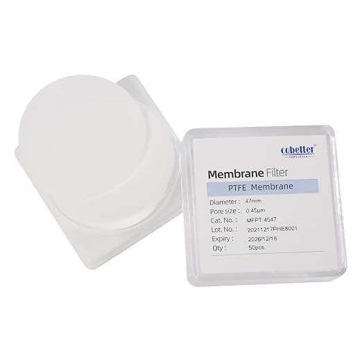 100 PCS PTFE Disc Membrane Filters Hydrophobic 47mm 5.0µm Pore Size by COBETTER