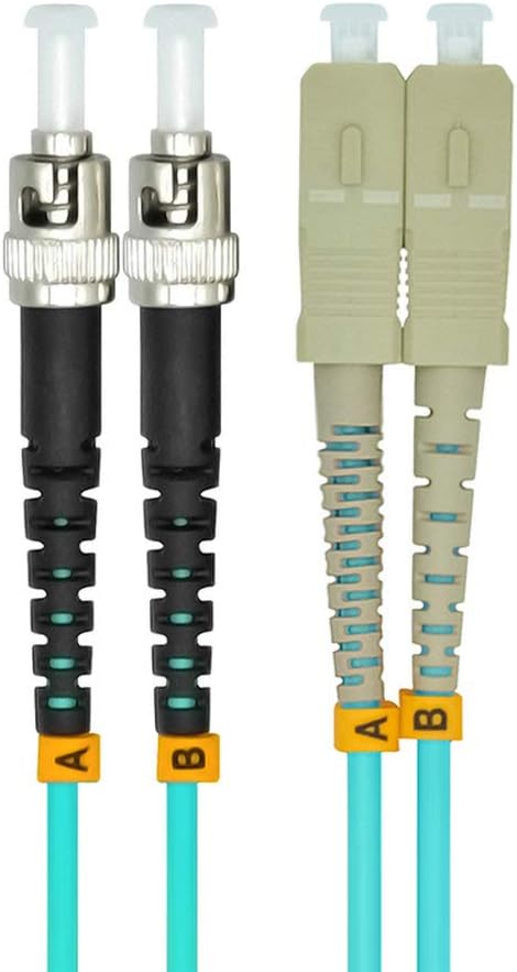 Jeirdus 30Meters 100ft SC to ST Duplex 50/125 10G OM3 Multi-Mode Fiber Optic Cable Jumper Optical Patch Cord SC-ST