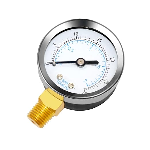 Joywayus Pressure Gauge 0 to 30 PSI Brass 1/4" Male NPT Thread Lower Mount - Image 3
